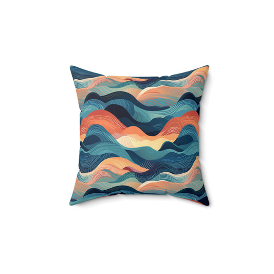 "Nature's Canvas: Abstract Nature-Inspired 14" x 14" Throw Pillow"